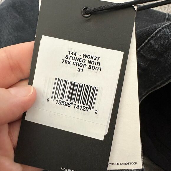 RE/DONE 70’s Crop Boot in Stone Noir NWT size 31 womens denim $275 retail - Picture 7 of 8